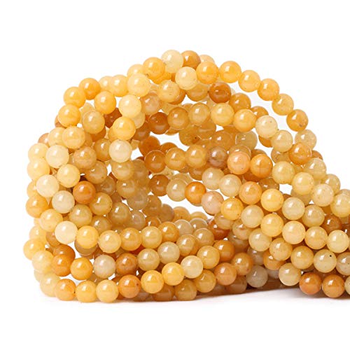 CHEAVIAN 60PCS 6mm Natural Yellow Jade Multi-Color Gemstone Round ...