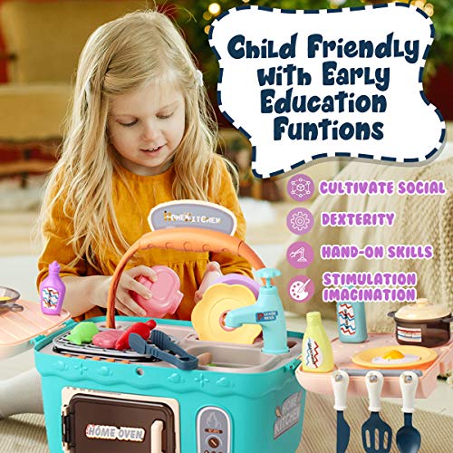 Cheffun Play Kitchen Set toys for Kids - Educational Pretend Play ...