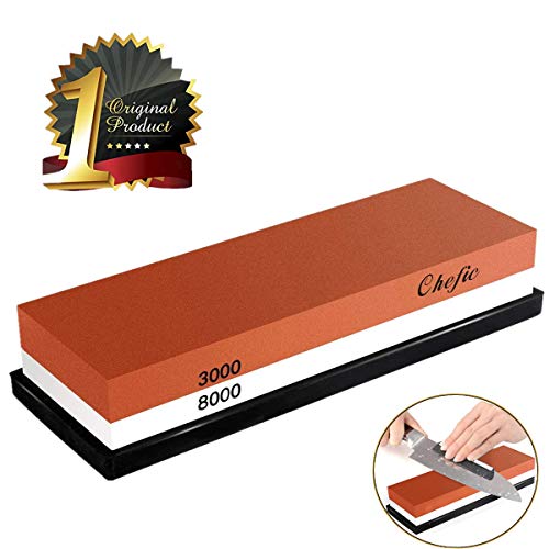 BearMoo Whetstone Premium 2-IN-1 Sharpening Stone 3000/8000 Grit W...