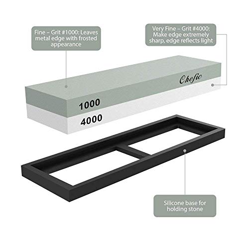 Whetstone Sharpening Stone 1000/4000 Grit - Chefic Premium Knife S...