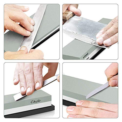 Whetstone Sharpening Stone 1000/4000 Grit - Chefic Premium Knife S...
