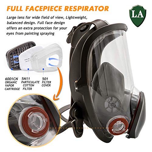 15 in 1 Full Face Respirator,Anti-Fog Respiratory Supplies Wide Fi...
