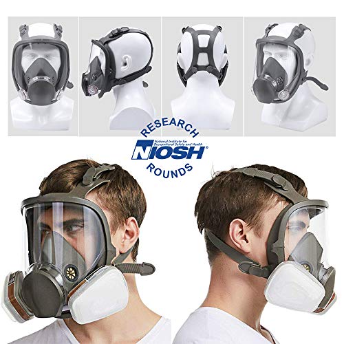 15 in 1 Full Face Respirator,Anti-Fog Respiratory Supplies Wide Fi...