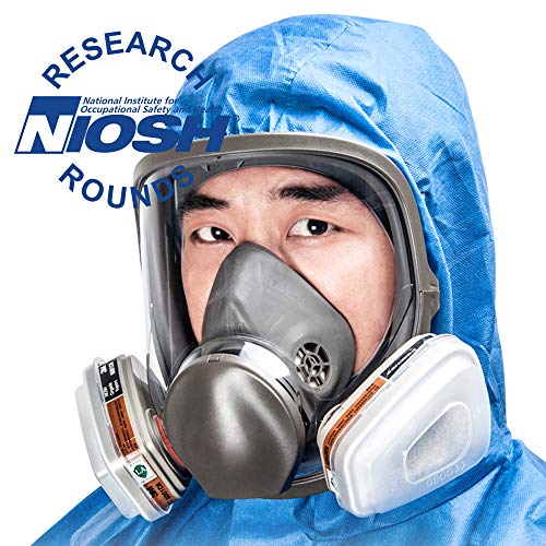 15 in 1 Full Face Respirator,Anti-Fog Respiratory Supplies Wide Fi...