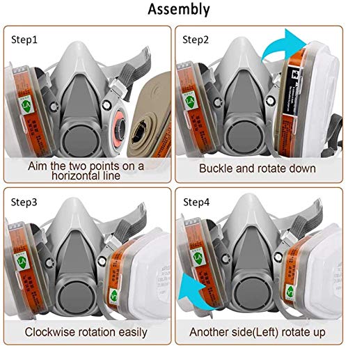 7 in 1 Reusable Half Face Respirator for 6200 Painting Spray with ...