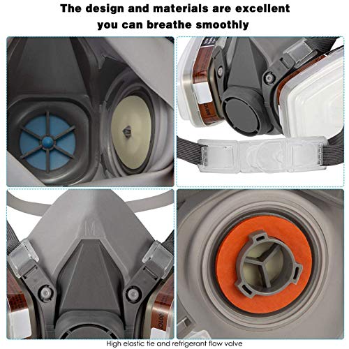 7 in 1 Reusable Half Face Respirator for 6200 Painting Spray with ...