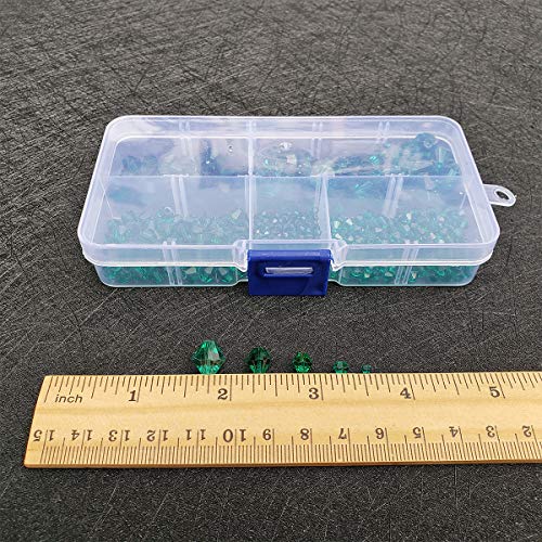 Chengmu 2-10mm Bicone Peacock Green Glass Beads for Jewelry Making...