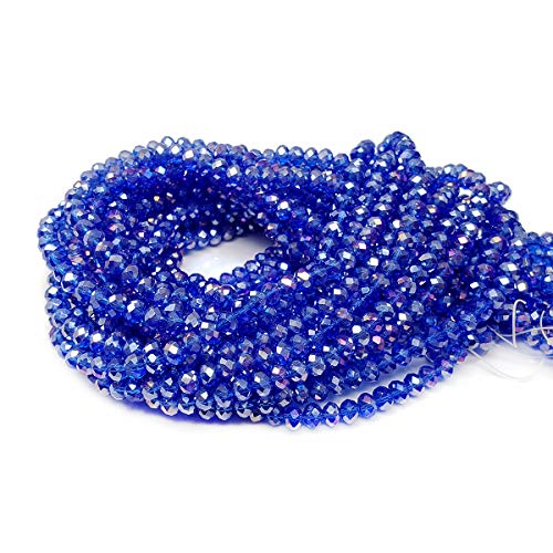 Chengmu 4mm Blue Briolette Glass Beads for Jewelry Making AB Colou...