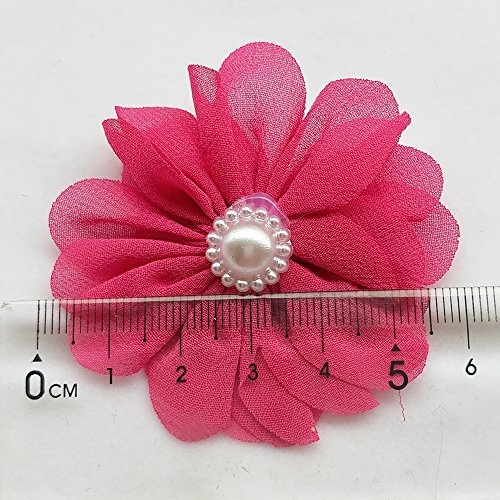 25pcs Fabric Ribbon Flowers Bows Rhinestone Appliques Craft Bulk A...