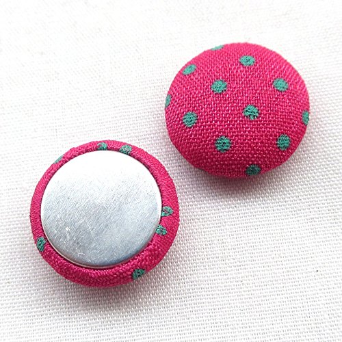 Chenkou Craft 100pcs 12MM1/2 Polka Dot Flatback Fabric Covered ...