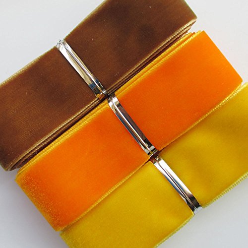 Chenkou Craft 20 Yards 1 Velvet Ribbon Total 20 Colors Assorted L...