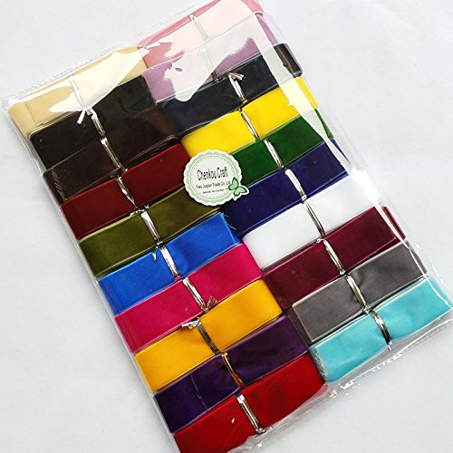 Chenkou Craft 20 Yards 1 Velvet Ribbon Total 20 Colors Assorted L...