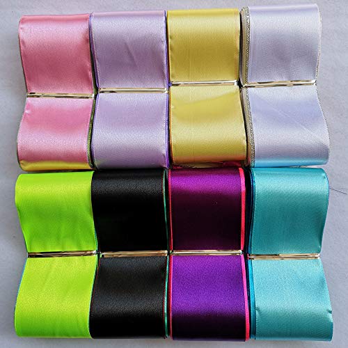 Chenkou Craft 40 Yards 1 1/240mm Solid Satin Ribbon Ribbons Ass...
