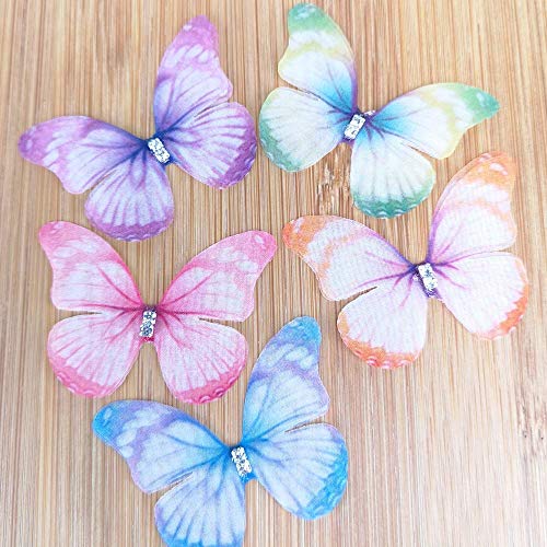 Chenkou Craft Mix Bulk 20pcs 250mm Organza Butterfly Two Layers...