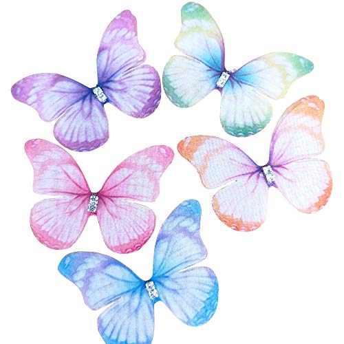 Chenkou Craft Mix Bulk 20pcs 250mm Organza Butterfly Two Layers...