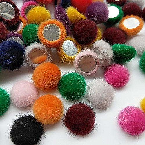 Chenkou Craft Random 100pcs 17mm0.68 Faux Fur Flatback Fabric C...