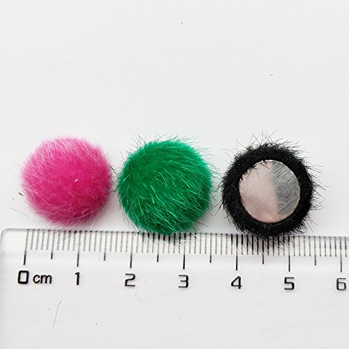 Chenkou Craft Random 100pcs 17mm0.68 Faux Fur Flatback Fabric C...