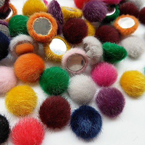 Chenkou Craft Random 100pcs 17mm0.68 Faux Fur Flatback Fabric C...