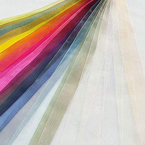 Chenkou Craft Solid Organza Ribbon Assorted 24 Yards Craft Bow Par...