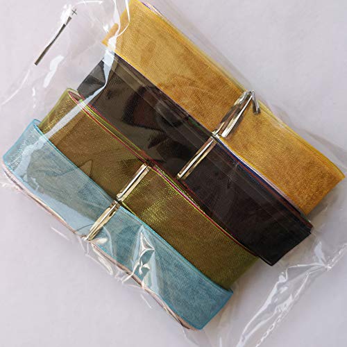 Chenkou Craft Solid Organza Ribbon Assorted 24 Yards Craft Bow Par...