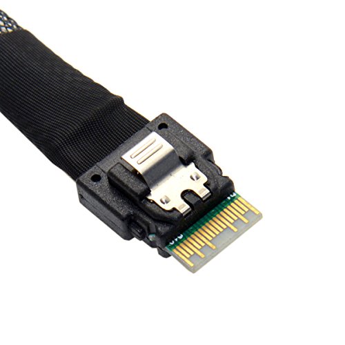CY Slim Line SAS 4.0 SFF-8654 4i 38 Pin Host to 4 SATA 7 Pin Targe...
