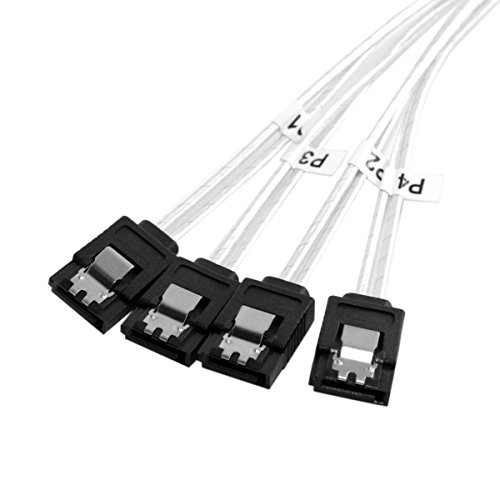 CY Slim Line SAS 4.0 SFF-8654 4i 38 Pin Host to 4 SATA 7 Pin Targe...