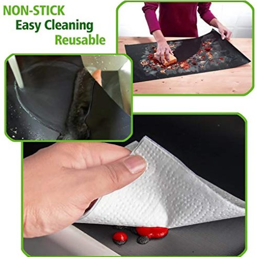 CHERAINTI Grill Mat Oven Liner 70x16 Non-Stick Reusable Barbecue...