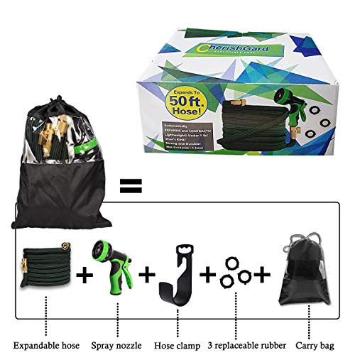 CherishGard 50ft Garden Hose, Upgraded Expandable Lightweight Weav...