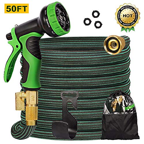 CherishGard 50ft Garden Hose, Upgraded Expandable Lightweight Weav...