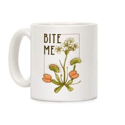 Bite Me Venus Flytrap Mug, Funny Venus Flytrap Coffee Mug, Carnivo...