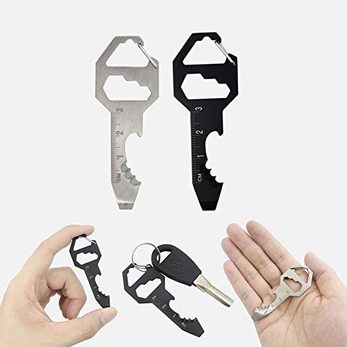 Keychain Bottle Opener Multi Tool, 100% Stainless Steel edc Gadget...