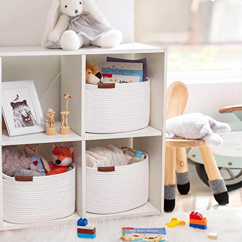 CHICVITA Woven Storage Basket for Shelves, Cotton Rope Dog Toy Bin...