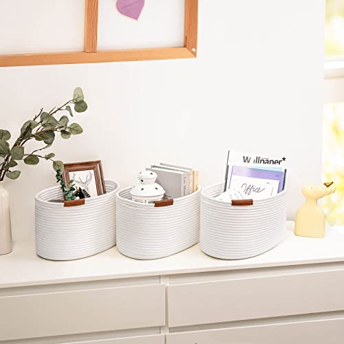 CHICVITA Woven Storage Basket for Shelves, Cotton Rope Dog Toy Bin...