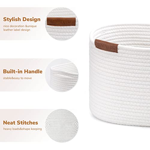 CHICVITA Woven Storage Basket for Shelves, Cotton Rope Dog Toy Bin...