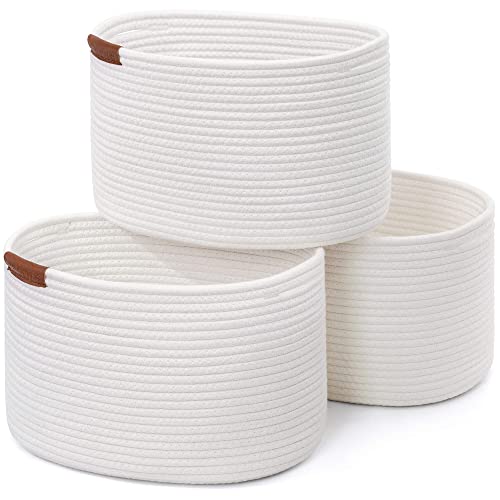 CHICVITA Woven Storage Basket for Shelves, Cotton Rope Dog Toy Bin...