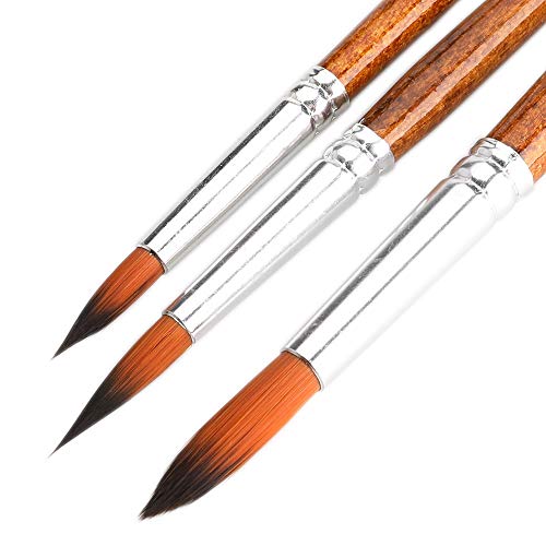 CHIHIC Artist Watercolor Brushes, Round Pointed Tip Paint Brushes ...