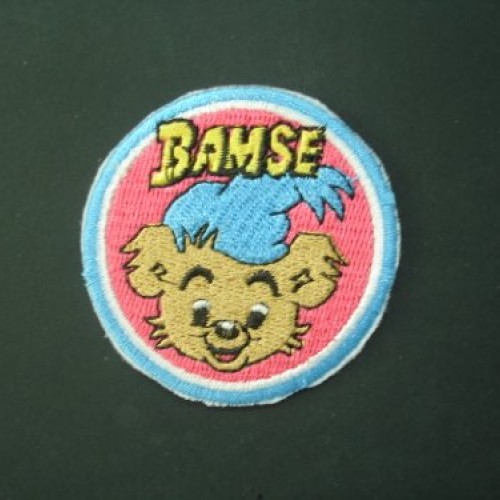 2 pieces BAMSE Iron On Patch Embroidered Applique Motif Fabric Chi...