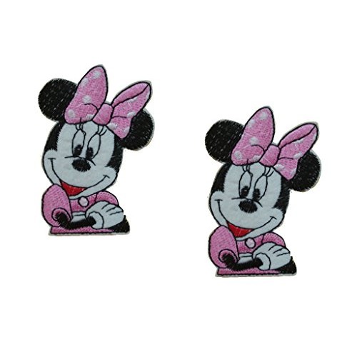 2 pieces Mouse Iron On Patch Fabric Children Kids Embroidered Appl...