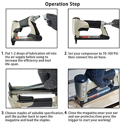 MT7116 Pneumatic Upholstery Stapler - 22 Gauge 71 Series 3/8-inch ...