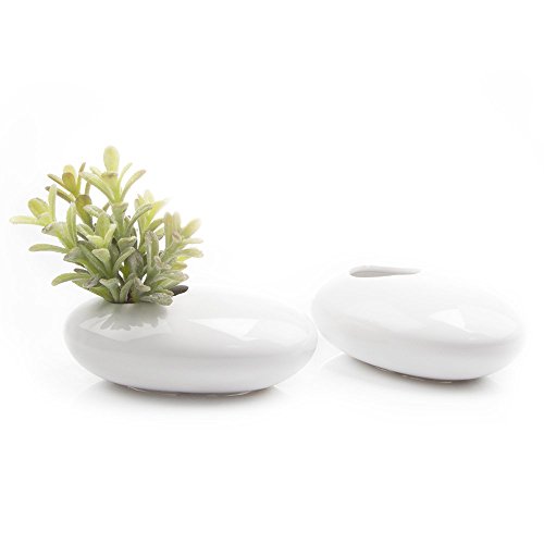 Chive – Pebble Ceramic, Multi Use Indoor Planter Pot, Ikebana Flow...