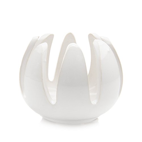 Chive - Set of 2 Grassy, 2.5 Small Round White Ceramic Air Plant ...