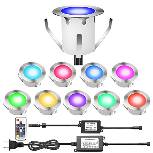 CHNXU RGB LED Deck Lights Kit with Transformer and Remote Control,...