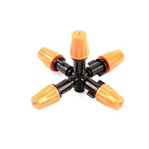 Choolle - Orange Adjustable Five Way Atomization Nozzle Micro Irri...