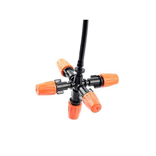 Choolle - Orange Adjustable Five Way Atomization Nozzle Micro Irri...