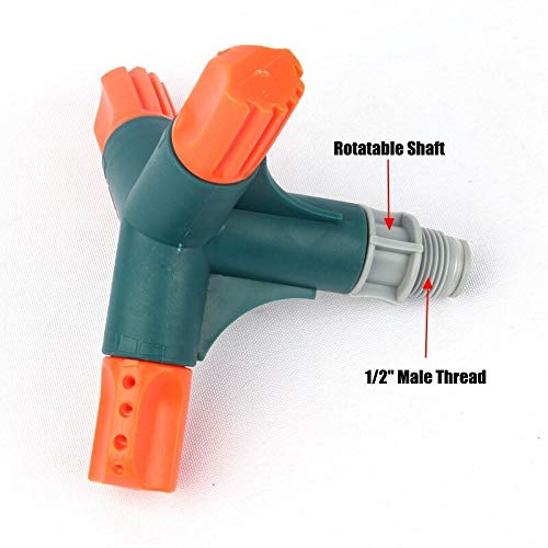 Choolle - Three Fork Automatic Rotating 360 Degrees Spray Nozzle G...