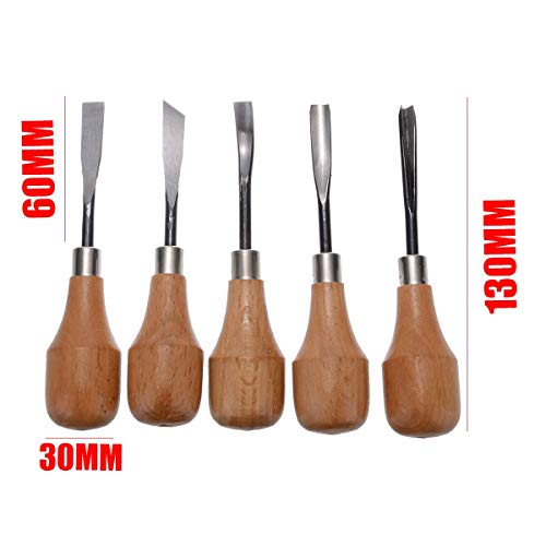 Professional Wood Carving Hand Chisels Tools 5Pcs /Set Woodworking...