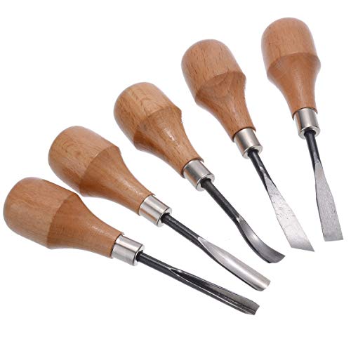 Professional Wood Carving Hand Chisels Tools 5Pcs /Set Woodworking...