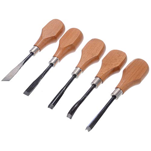 Professional Wood Carving Hand Chisels Tools 5Pcs /Set Woodworking...