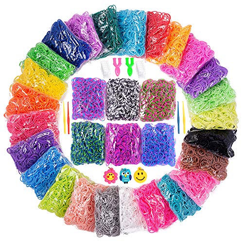 15000+ Loom Rubber Band Refill Kit in 31 Colors, Bracelet Making K...