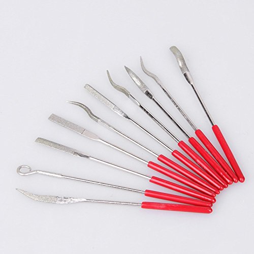 Chris.W 10Pcs Assorted Diamond Mini Riffler Needle File Set Metal ...